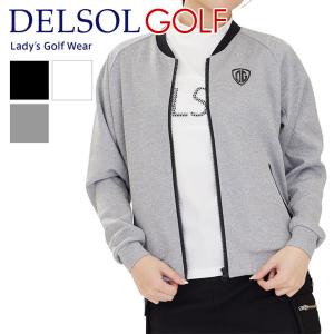 ダンボールニットロゴブルゾン 春夏 新作 S/M/L/LL/3L 豊富なサイズ レディースゴルフウェア｜delsol-golf