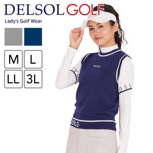 【完売御礼】7814 春ニットベスト M/L/LL/3L レディースゴルフウェア｜delsol-golf