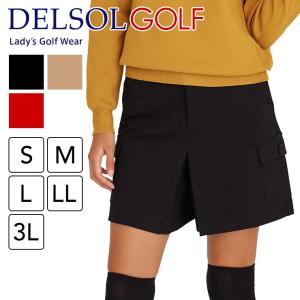 プリーツ入ストレッチキュロットスカート  S/M/L/LL/3L 5サイズ レディースゴルフウェア｜delsol-golf