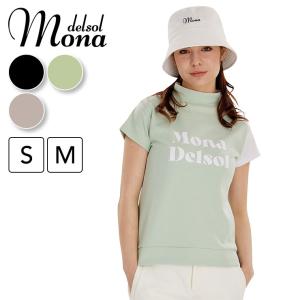 mona delsol  バイカラー切替モックネック半袖シャツ S/M 小さいサイズ レディースゴルフウェア｜delsol-golf