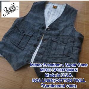 ミスターフリーダム Mister Freedom シュガーケーン MFSC SPORTSMAN 米国製 コットン/リネン コンチネンタル・ベスト  『Continental Vest』 SC13564A-119/BLACK