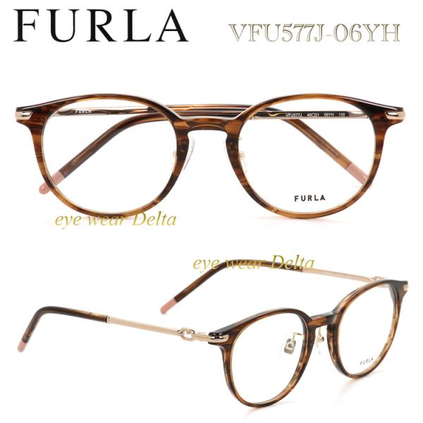 FURLA フルラ メガネ 2021AWモデル セルフレーム ボストン VFU577J-06YH 人...