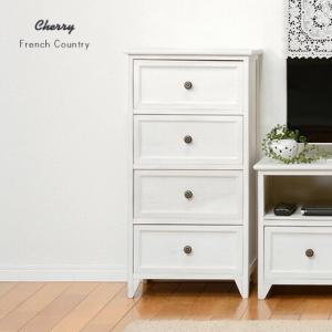 4段チェスト アンティーク シャビー フレンチ ホワイト 白 引き出し たんす リビング 収納 おし...