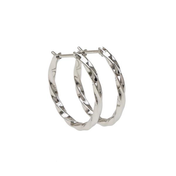 フープピアス 遮断機タイプ ツイスト Lサイズ サージカルステンレス SUS316L 両耳分 1セッ...