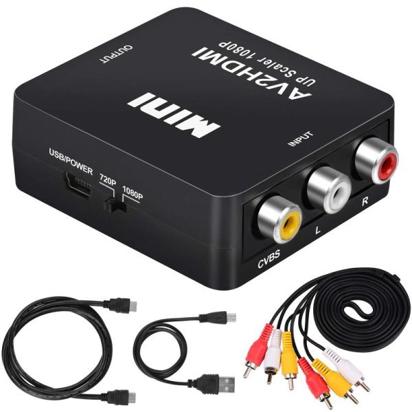 AV to HDMI 変換コンバーター RCA to HDMI 変換器 コンポジット端子ーHDMI端...