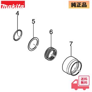 マキタ 純正品 TD172D / TD162D/ 図番4〜7の部品セット インパクトドライバー スリーブの先端 （231952-6）（267101-9）（232592-3）（327783-0）