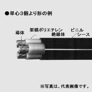 住電日立ケーブル 600V 単心より合わせ形架橋ポリエチレン絶縁ビニルシース電力ケーブル 単心2個より形 22mm2 1m単位切売 黒 600V-CVD22SQ｜dendenichiba