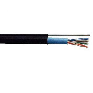 関西通信電線 屋外用支持線付LANケーブル Cat5e 100m巻 黒 UTP-C5E-W-SSD(...