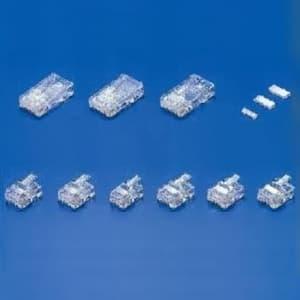 エスケイ工機 RJ-11プラグ 撚り線・銅箔 平コード用 100個入り MS6-2(HD)