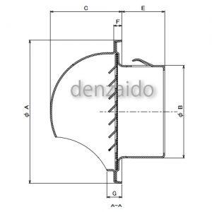 バクマ工業 丸型フード付換気口 開口部:小 ア...の詳細画像2