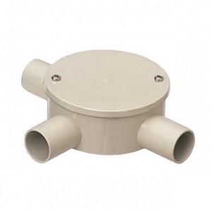 未来工業 露出用丸型ボックス カブセ蓋 防水タイプ 3方出 適合管:VE16