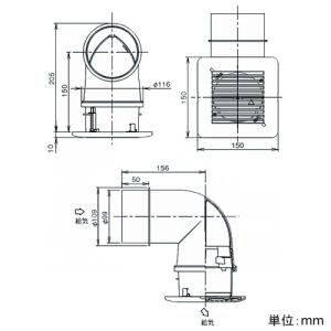 パナソニック 給気グリル 天井用 セパレートタ...の詳細画像1