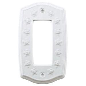 スガツネ工業 スイッチ・コンセントプレート ポタリーローズシリーズ ホワイト PXP-PR01-WT