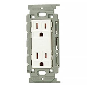 神保電器 接地ダブルコンセント 15A 125V 絶縁枠 ピュアホワイト JEC-BN-55GV-P...
