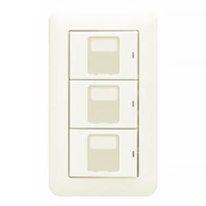 神保電器 片切スイッチ 1連3個用 マーク付 ピュアホワイト WJHM03001PW