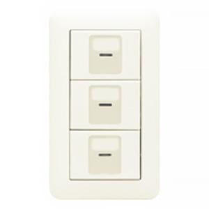 神保電器 片切スイッチ ガイド用 1連3個用 マーク付 ピュアホワイト WJHM03002PW