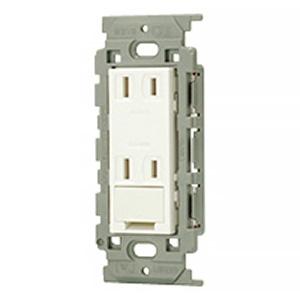 神保電器 アースターミナル付ダブルコンセント 15A 125V 絶縁枠 ピュアホワイト JEC-BN...