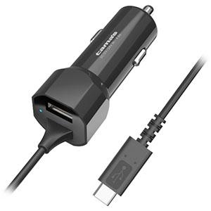 多摩電子工業 カーチャージャー Type-Cケーブル一体型 最適充電機能搭載 最大5.4A USB1...