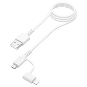 多摩電子工業 2in1ロングライフケーブル USB-A-microUSB/Lightningコネクタ ケーブル長1m TH69LS10Wの商品画像