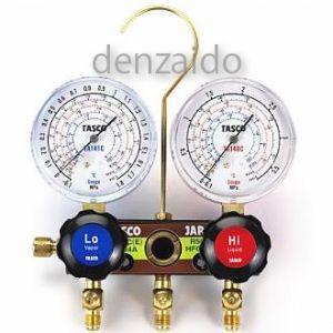 タスコ R404A/R407C/R507A/R134aゲージマニホールド 80Φ サイトグラス付 冷...