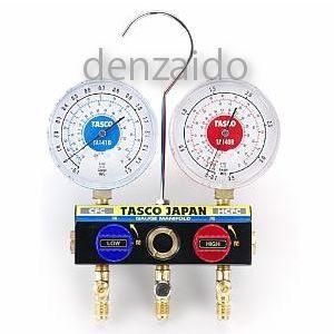 タスコ R22/R12/R502ボールバルブ式ゲージマニホールド サイトグラス付 80Φ TA120...