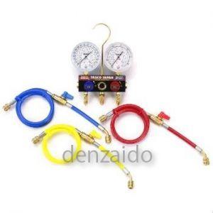 タスコ R404A/R407C/R507A/R134aボールバルブ式ゲージマニホールド バルブ付チャ...