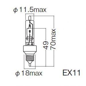 岩崎電気 ケース販売 10個セット アイ クールハロゲン 2重管形代替品 110V 85W EX11口金 JD110V85WN/P/EX11_set｜dendenichiba