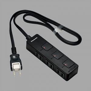 コード付タップ 3個口 2m Panasonic（パナソニック） ザ タップZ 3コ口 2mコード付 ブラック
