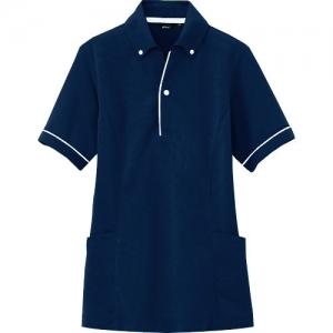 アイトス サイドポケット半袖ポロシャツ(男女兼用) ネイビー SS AZ7668008SS
