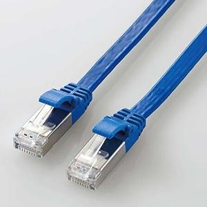 ELECOM LANケーブル フラットタイプ CAT7準拠 ヨリ線 長さ1m ブルー LD-TWSF/BU1｜dendenichiba