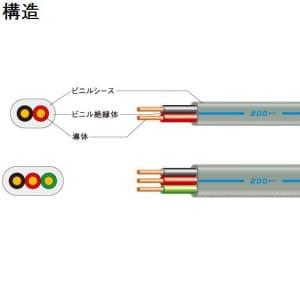 富士電線 200タイプVVFケーブル 1.6mm 3心 100m巻 200V-VVF1.6 富士電線 200タイプVVFケーブル 1.6mm 3心 100m巻 200V-VVF1.6