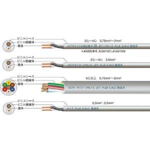 富士電線 ビニルキャブタイヤ丸形コード VCTF2.0SQ*3ハイ*100m｜dendenichiba