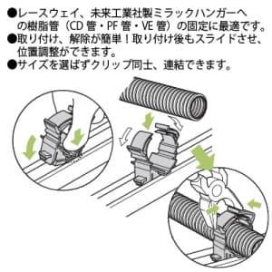 未来工業 樹脂製ダクトクリップ 適合管:CD管...の詳細画像1