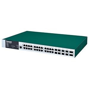 パナソニック レイヤ3スイッチングハブ 電源冗長化モジュール式 24ポート SFP×4・SFP+×4...