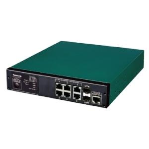 パナソニック PoE給電スイッチングハブ レイヤ2 Tタイプ 4+2ポート SFP×2スロット ファ...