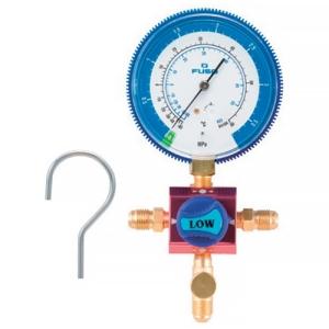 FUSO 80φシングルゲージマニホールド ボールバルブ式 R32・R410A用 チャージホース・ケ...