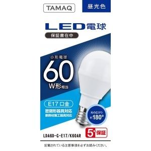 NVCライティングジャパン LED電球 A形 一般電球形 60W相当 昼光色(6500K) E17 LDA6D-G-E17/K60AR｜dendenichiba