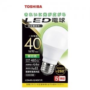 東芝 10個セット LED電球 A形 一般電球形  40W相当 全方向 昼白色 E26 LDA4N-G/40V1R｜dendenichiba