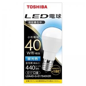 東芝 LED電球 ミニクリ形 40W相当 広配光 昼光色 E17 LDA4D-G-E17S40V2R｜dendenichiba