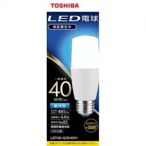 東芝 10個セット LED電球 T形 40W相当 昼光色 E26 LDT4D-G/S/40V1