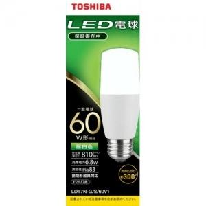 東芝 10個セット LED電球 T形 60W相当 昼白色 E26 LDT7N-G/S/60V1