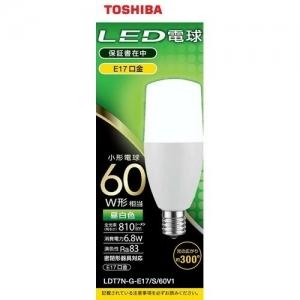 東芝 10個セット LED電球 T形 60W相当 昼白色 E17 LDT7N-G-E17/S/60V1｜dendenichiba