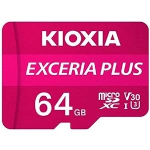 KIOXIA microSDメモリカード EXCERIA PLUS 64GB クラス10 UHSスピ...