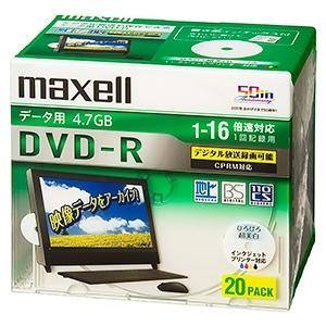 マクセル株式会社 データ用DVD-R 片面4.7GB 1〜16倍速記録対応 CPRM対応 20枚入 DRD47WPD.20S｜dendenichiba