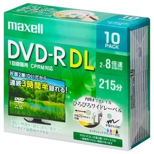 マクセル 録画用DVD-R DUAL LAYER 1回録画用 片面2層8.5GB 2〜8倍速CPRM対応 10枚入 DRD215WPE.10S｜dendenichiba