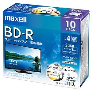 マクセル株式会社 録画用BD-R 1層25GB 1〜4倍速記録対応 10枚入 BRV25WPE.10S