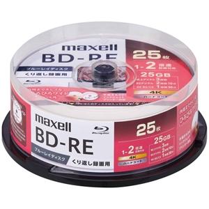 マクセル 録画用ブルーレイディスク BD-RE くり返し録画用 25GB(1層) 1〜2倍速記録対応 スピンドルケース 25枚入 BEV25WPG.25SP｜dendenichiba