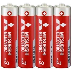 三菱 マンガン乾電池(赤) 単3形 4本パック R6PD/4S｜dendenichiba