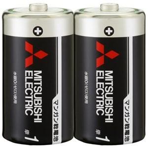 三菱 マンガン乾電池(黒) 単1形 2本パック R20PUD/2S
