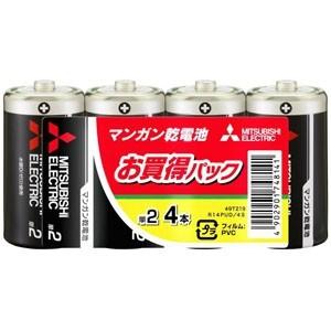 三菱 マンガン乾電池(黒) 単2形 4本パック R14PUD/4S